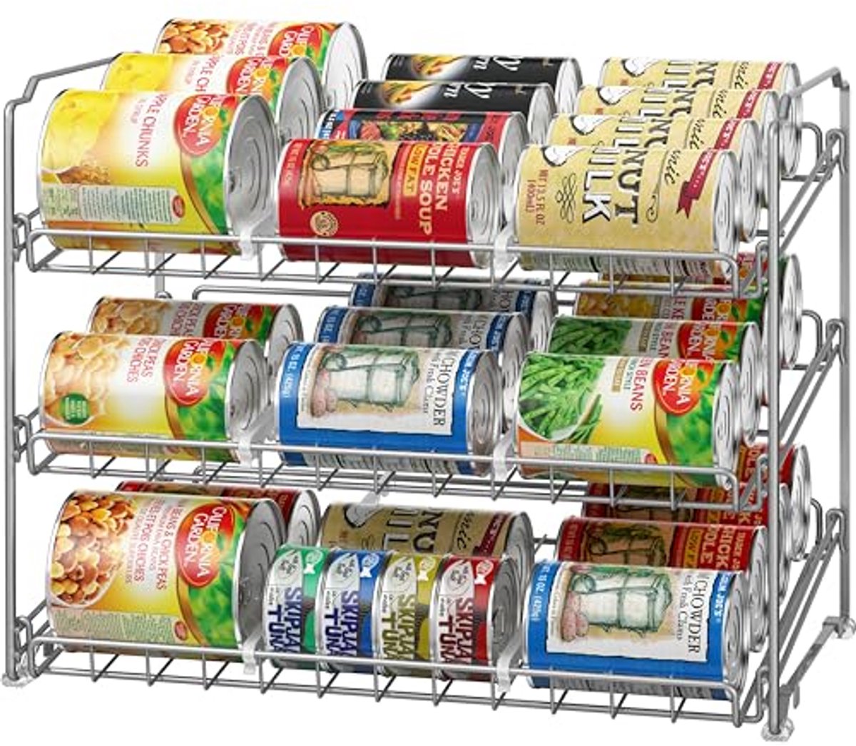 Stapelbaar Blik Rack voor Organisatie in Keuken - Zilver