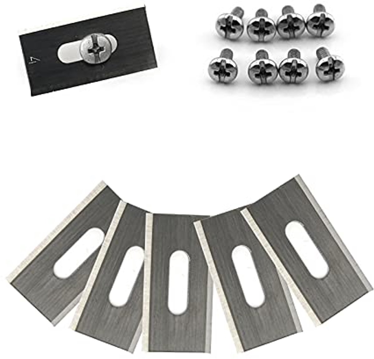 Afbeelding 2 van Scherpe reservemessen voor robotmaaiers - 30 stuks van roestvrij staal