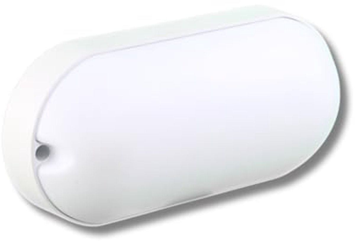 Wandlamp - Ovale Veiligheidslamp voor Opbouwmontage, 6000K Koudwit, IP65 Waterdicht, Binne