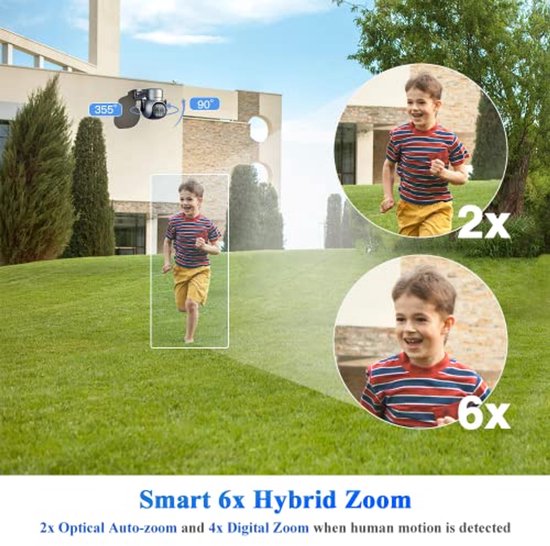 Hybride Zoom Bewakingscamera voor Buiten - Wifi, PTZ IP-camera met Nachtzicht en 2-weg Audio van Merkloos — afbeelding 2