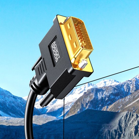 Câble AdroitGoods DVI-D (24+1) – 4K – compatible DVI-I (24+5) – Zwart – Contacts plaqués or – 2 m