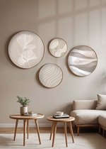 Asir - Decoratief MDF-Schilderij - 4 Stuks - Veelkleurig - 45 x 1,5 x 45 cm