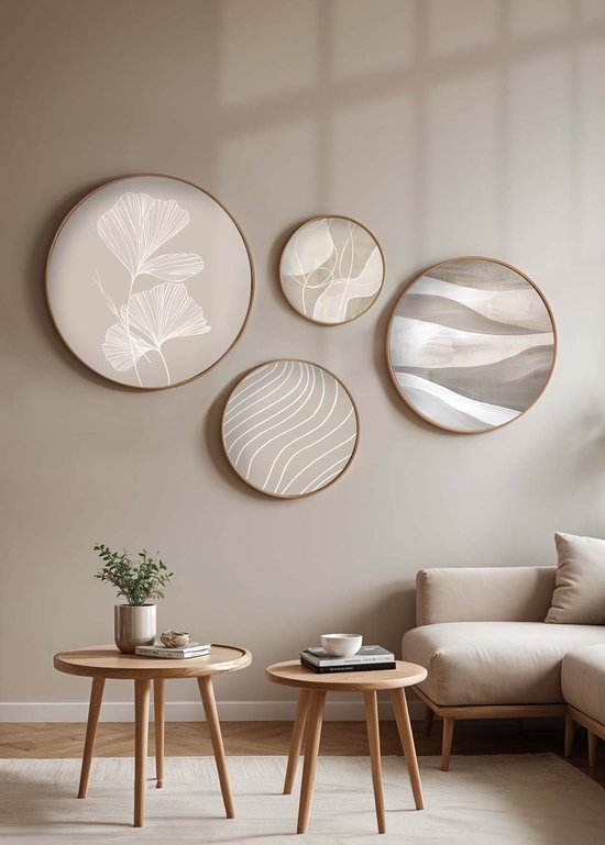 Asir - Tableau décoratif en MDF - Lot de 4 - Multicolore - 45 x 1,5 x 45 cm