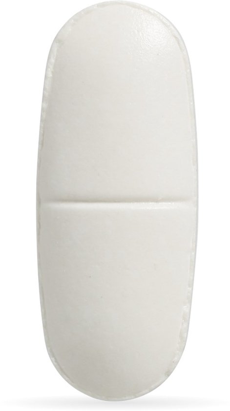 Witte ovale tablet met deelstreep