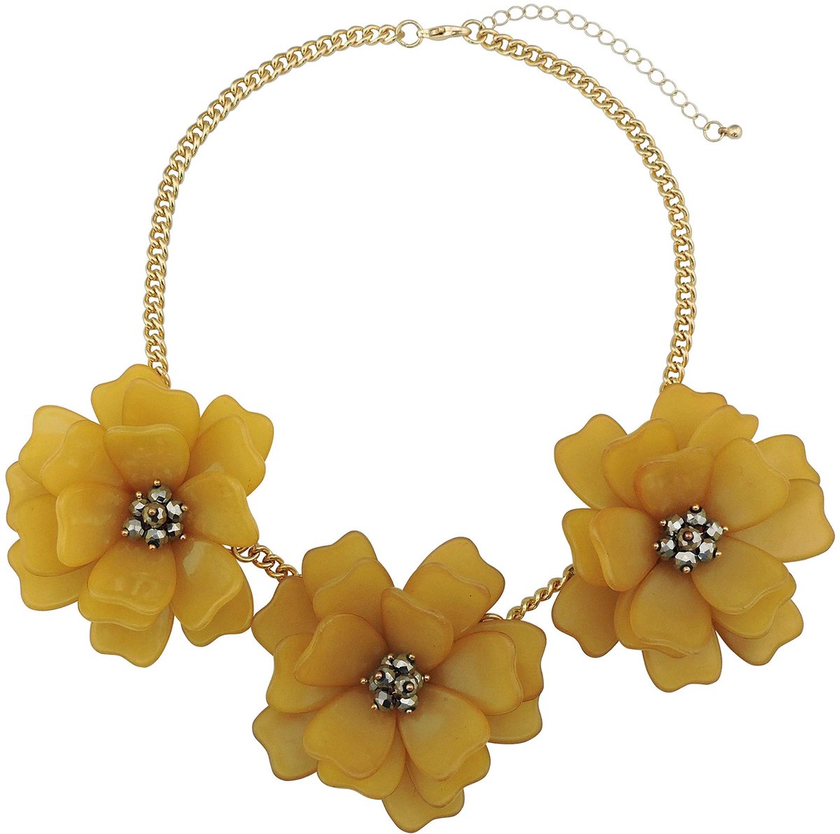 Statement Flower Necklace Handmade Bib Collar Jewelry for Women (NK-10454)