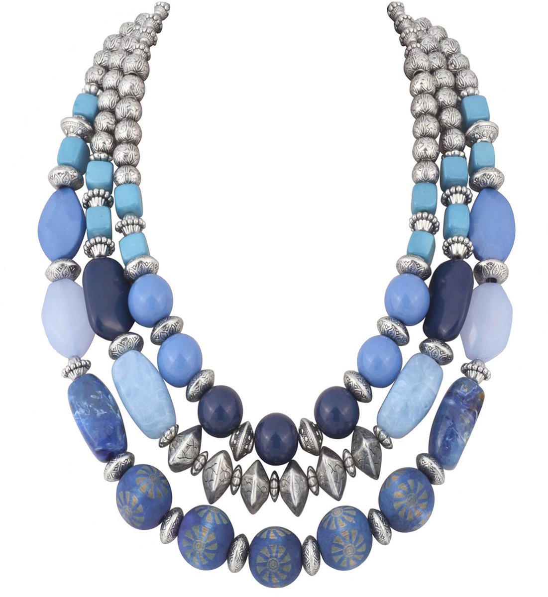 3 Layer Chunky Statement Beads Necklace Fashion Multi Layer Women Collar Necklace (NK-10625)
