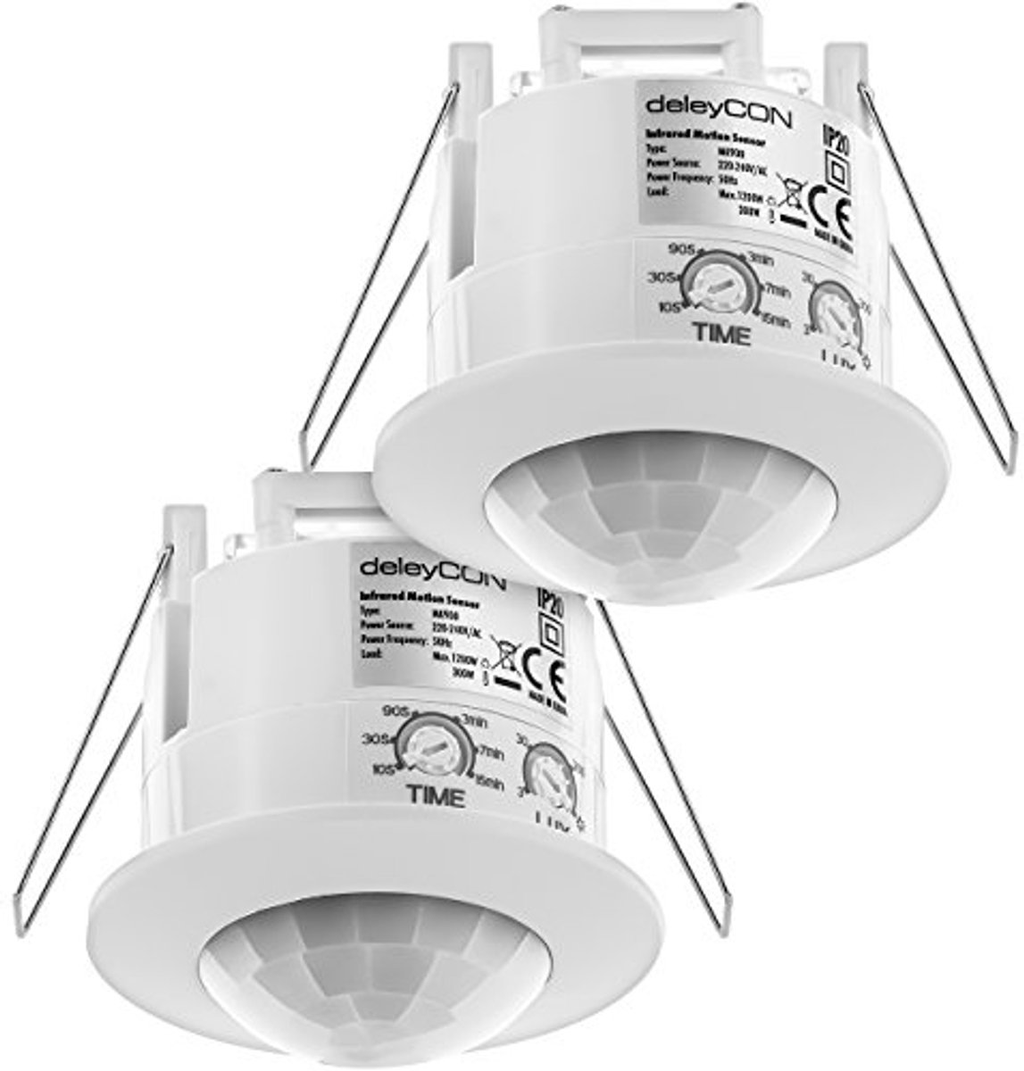 Inbouw Infrarood Bewegingsmelder voor Plafondmontage - 360° Detectie en Licht Sensor