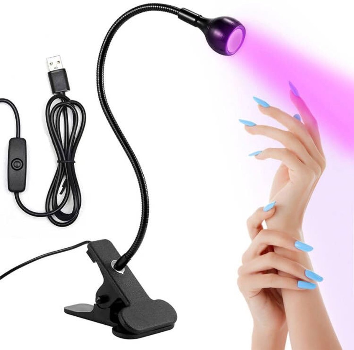 Mini UV-lamp voor Gelnagels - Draagbare 3W Sneldrogende Nagellamp met 360 Graden Draaibaarheid