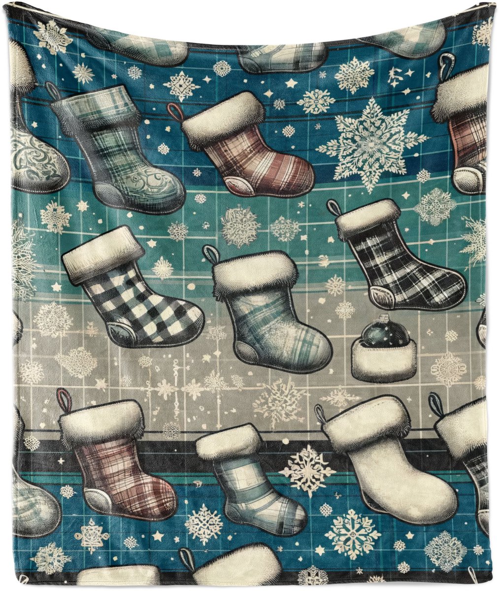New Bed Kerstmis Koude kerstkous geruit Zachte Flanellen Fleece Deken, 230 cm x 175 cm