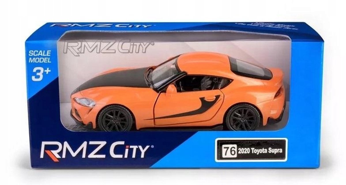 RMZ Toyota Supra 1:32 Oranje - Metalen Speelgoedauto met Openende Deuren
