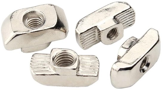 Flensmoeren Set 5 Stuks, M8, Gegalvaniseerd IJzer, T-stuk met 3 Gaten, Ronde Basis, voor Meubelbevestiging Flensmoeren Set 5 Stuks, M8, Gegalvaniseerd IJzer, T-stuk met 3 Gaten, Ronde Basis, voor Meubelbevestiging
