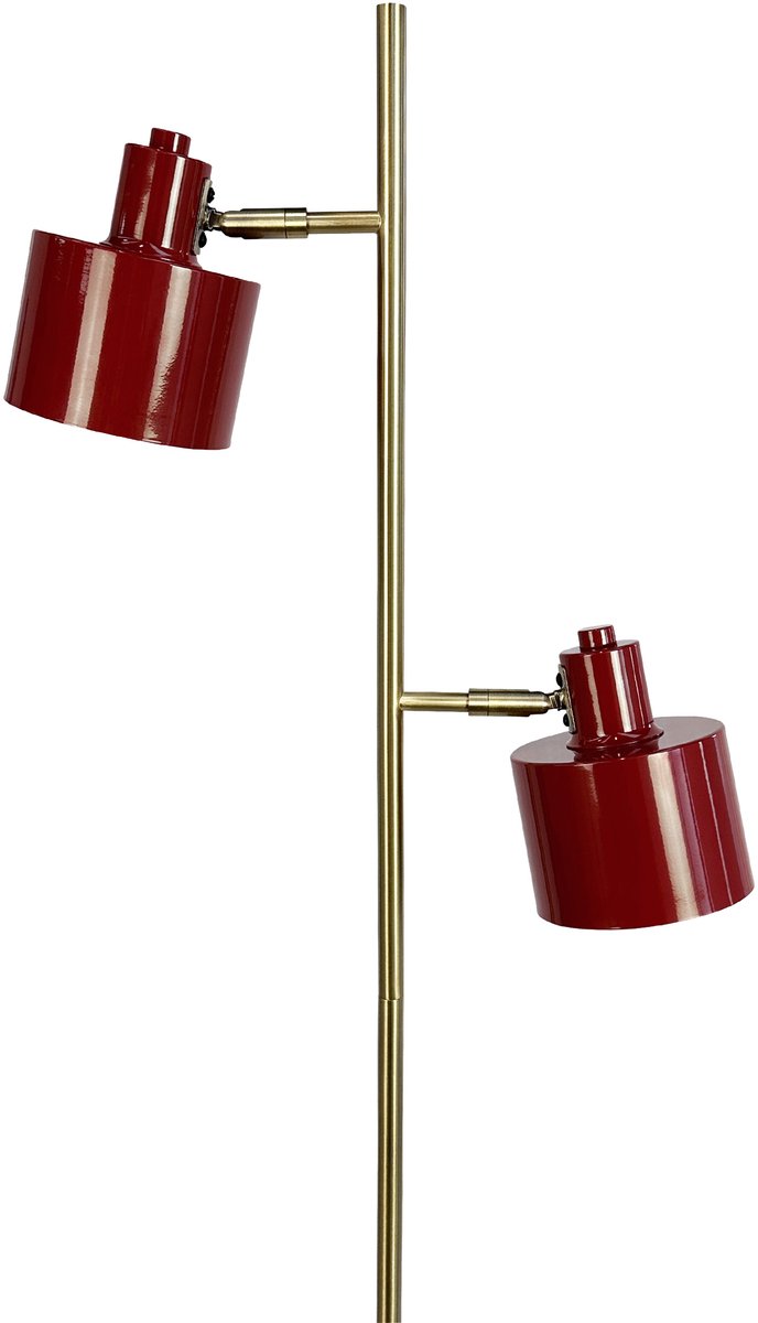 Dyberg Larsen Vloerlamp donkerrood/messing metaal H160 cm D42,5 cm Ocean
