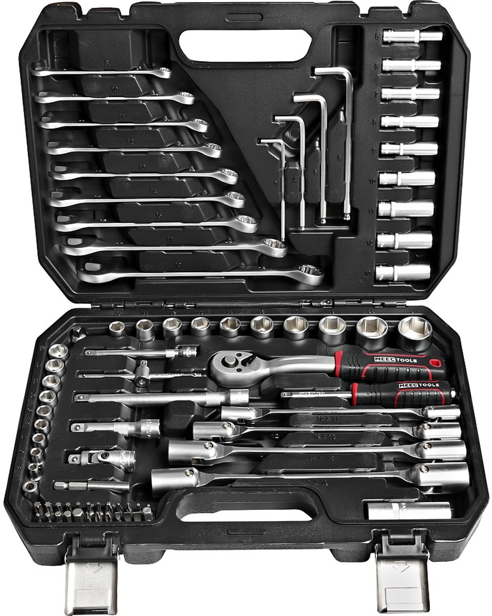 Meec Tools 80 Delige Doppenset - Chroom Vanadium Staal