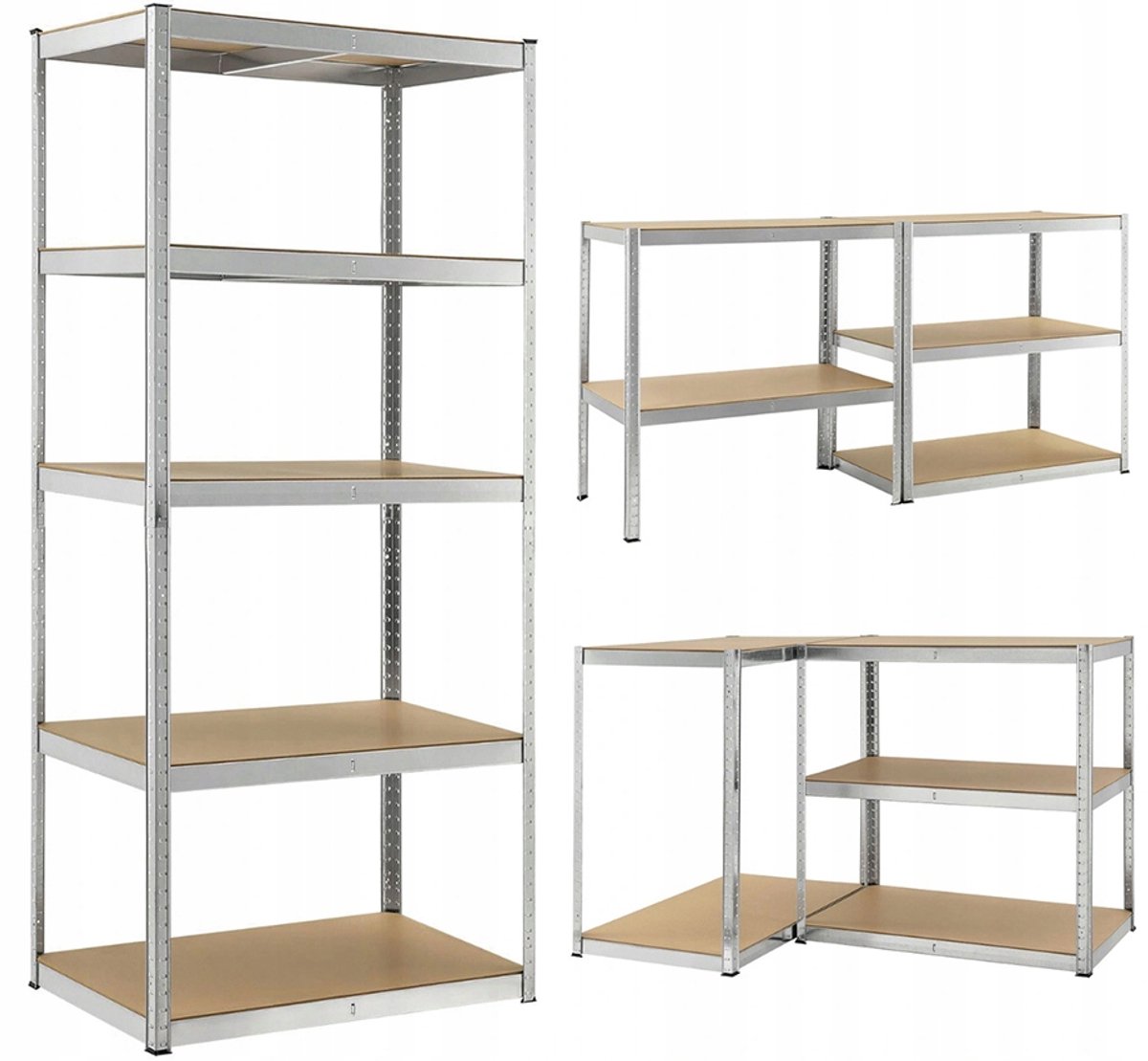 Robuust Metalen Magazijnrek 5 Legborden 875kg 180x90x40cm
