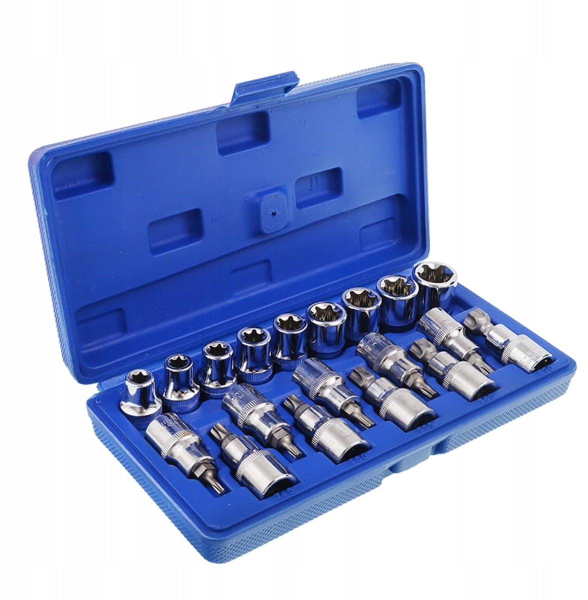 19-delige Torx-doppenset 1/2" - Chroom-vanadiumstaal