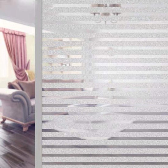 rabbitgoo Raamfolie Privacy Satiné Mat Decoratief Strepen Motief 44.5x200cm, UV-Bescherming Glasfolie, Gemakkelijk Aanbrengen, Niet-Zelfklevende Window Film voor Kantoor, Keuken en Woonhuis rabbitgoo Raamfolie Privacy Satiné Mat Decoratief Strepen Motief 44.5x200cm, UV-Bescherming Glasfolie, Gemakkelijk Aanbrengen, Niet-Zelfklevende Window Film voor Kantoor, Keuken en Woonhuis