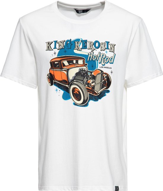 King Kerosin T-Shirt Classic ''Hot Rod'' KKU41067 Off White-M