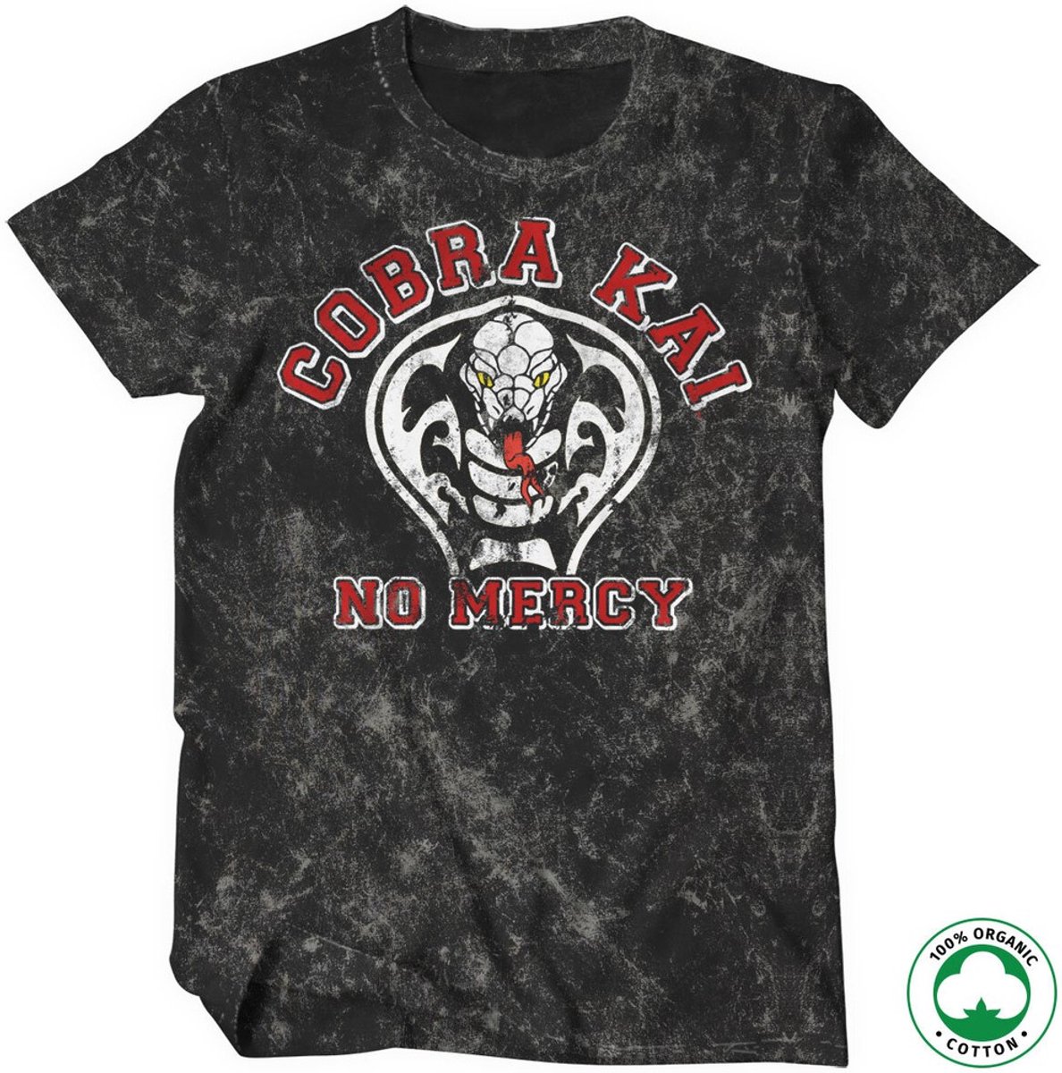 Cobra Kai No Mercy biologisch T-shirt met vintage-wash