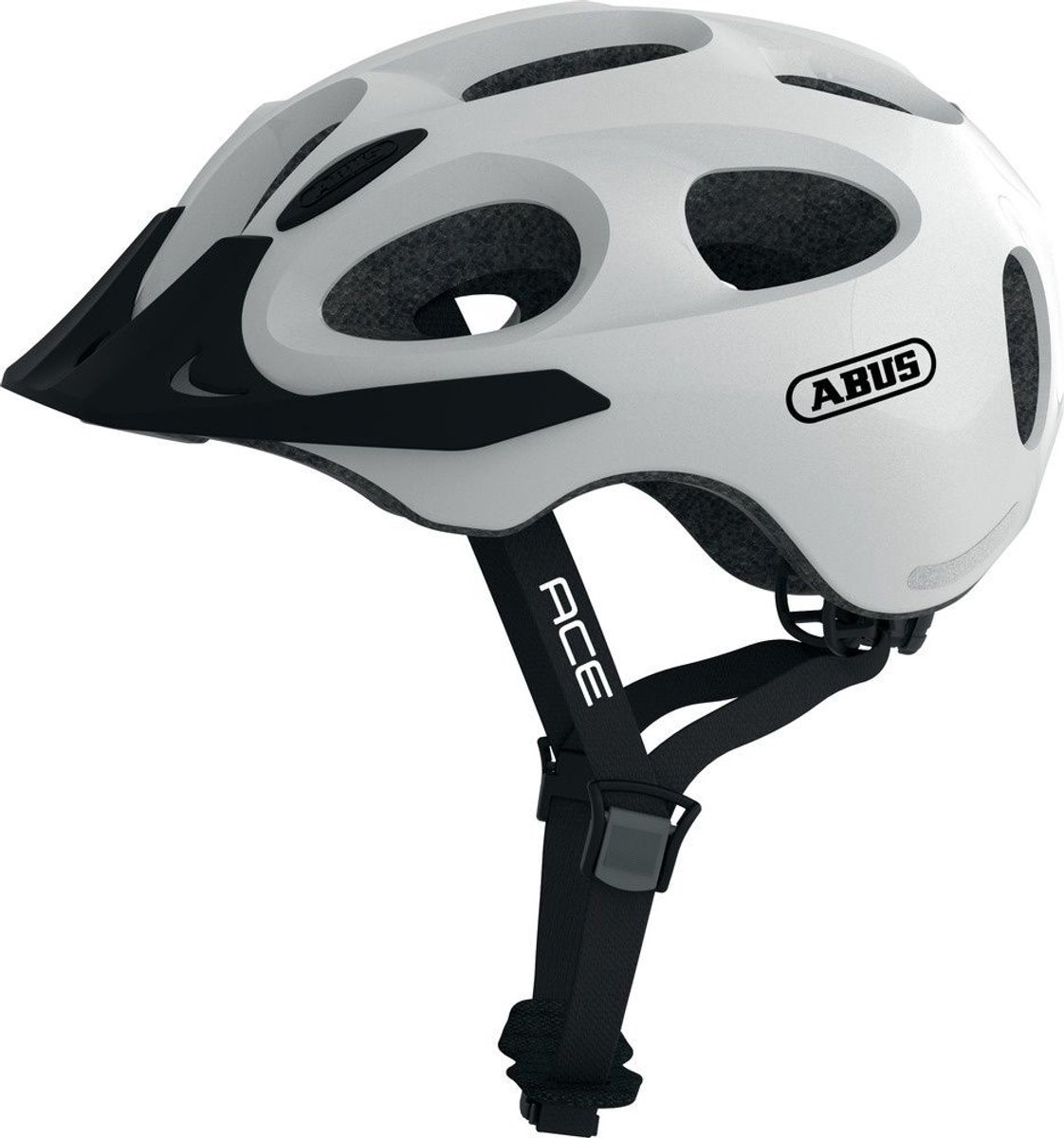 Fietshelm ABUS YOUN-I ACE pearl white S - 48-54 cm - wit - Geschikt voor gebruik op elektrische fietsen - stadsfietsen - 250 g