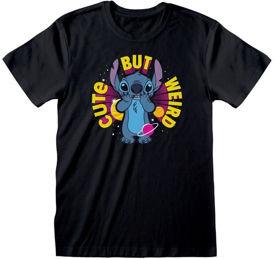 Spiral Disney Lilo & Stitch - Stitch - T-shirt unisexe mignon mais bizarre - XL - Zwart