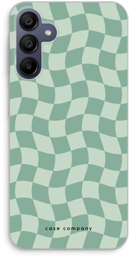 Case Company® - Coque Samsung Galaxy A15 - Grid Green - Coque de téléphone souple - Protection sur tous les côtés et bord de l'écran
