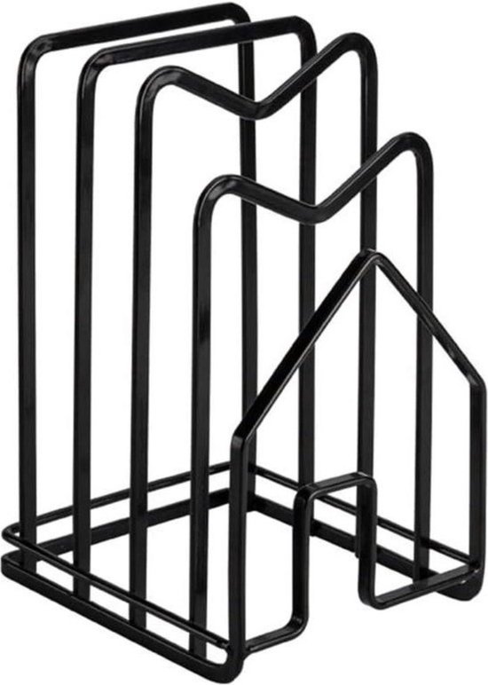 Foto: Qpfo snijplank rekhouder organizer voor borden pannen en deksel keuken aanrecht opslagrek gootsteen organizer zwart