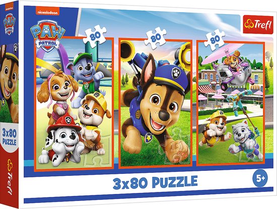Trefl puzzel PAW Patrol 3x80 stukjes FSC Mix 70% - kinderpuzzel.