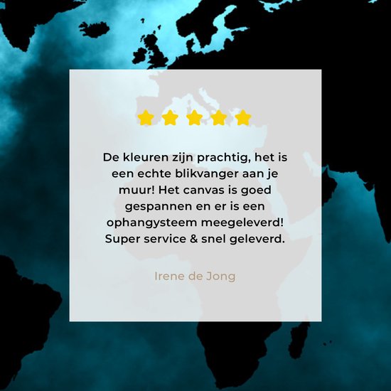 Carte du monde noire sur fond sombre aux couleurs bleues 90x60 cm