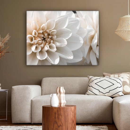 Tableau sur toile Fleurs - Wit - Nature - 120x90 cm - Décoration murale