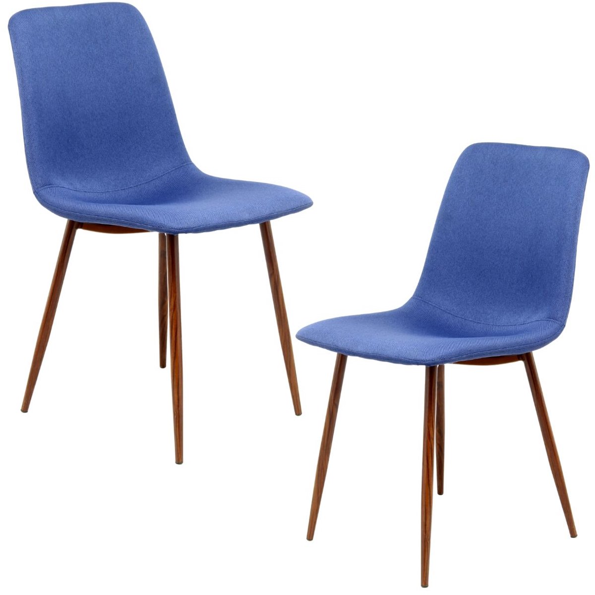 Floraya - Set 2 Eetkamerstoelen Maggie - Blauw - Maximale draagkracht 120KG