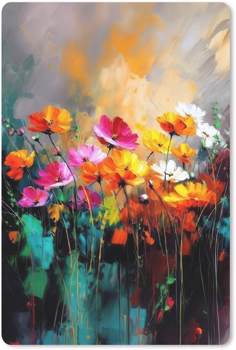 Muismat 18x27 cm - Mousepad Felgekleurd - Bloemblaadjes - Abstract - Muismatten