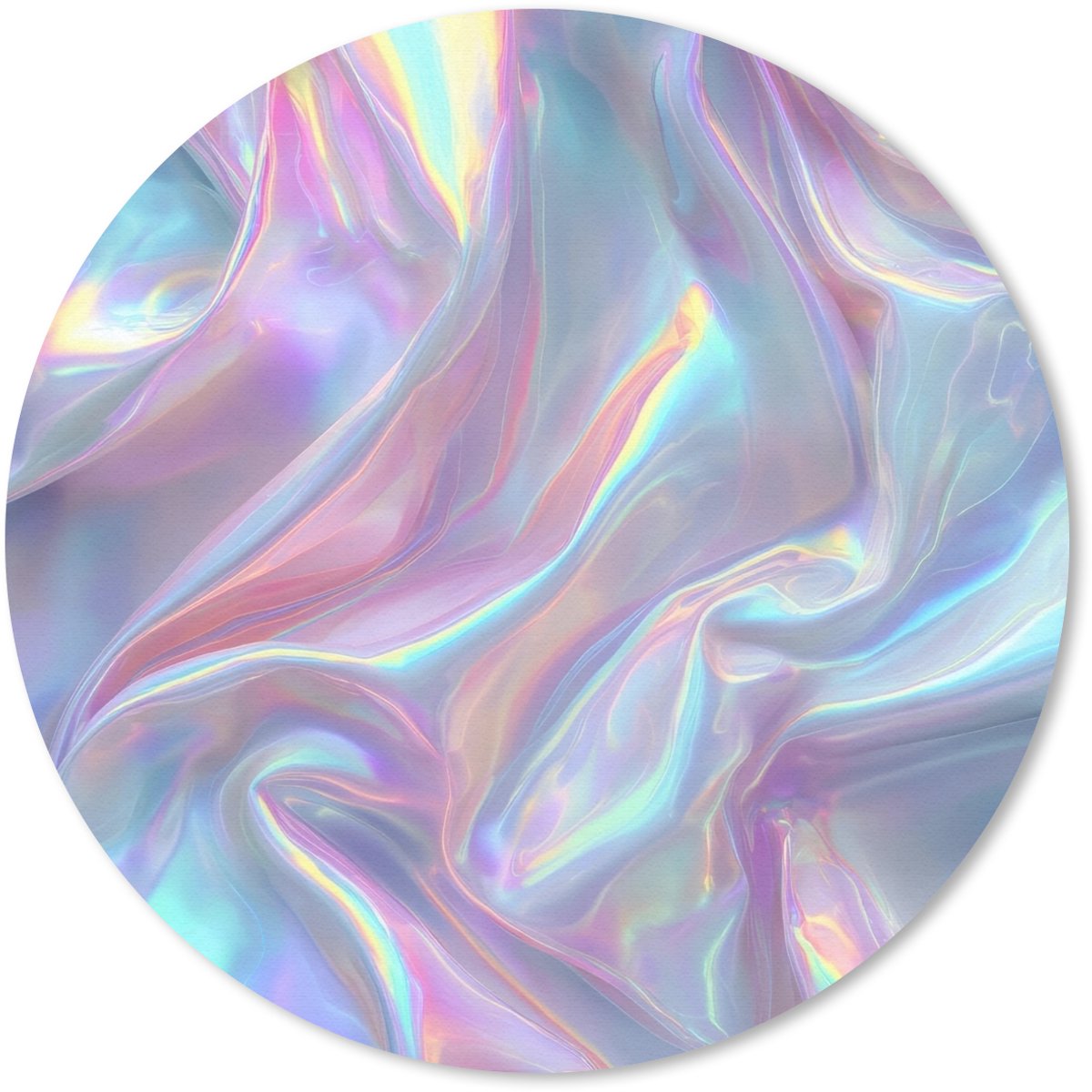 Muismat rond 40x40 cm - Mousepad Golvend - Pasteltinten - Glanzend - Stof - Ronde muismatten