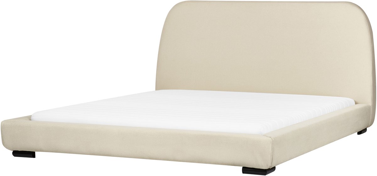 ROISEL - Tweepersoonsbed - Lichtbeige - 160 x 200 cm - Polyester