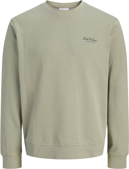 Sweatshirt vert clair Jack & Jones avec un petit logo imprimé texte vert foncé sur la poitrine.