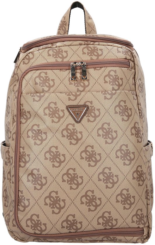 GUESS sac à dos de loisirs pour ordinateur portable U-Zip Backpack Latte Logo / Brown marron clair