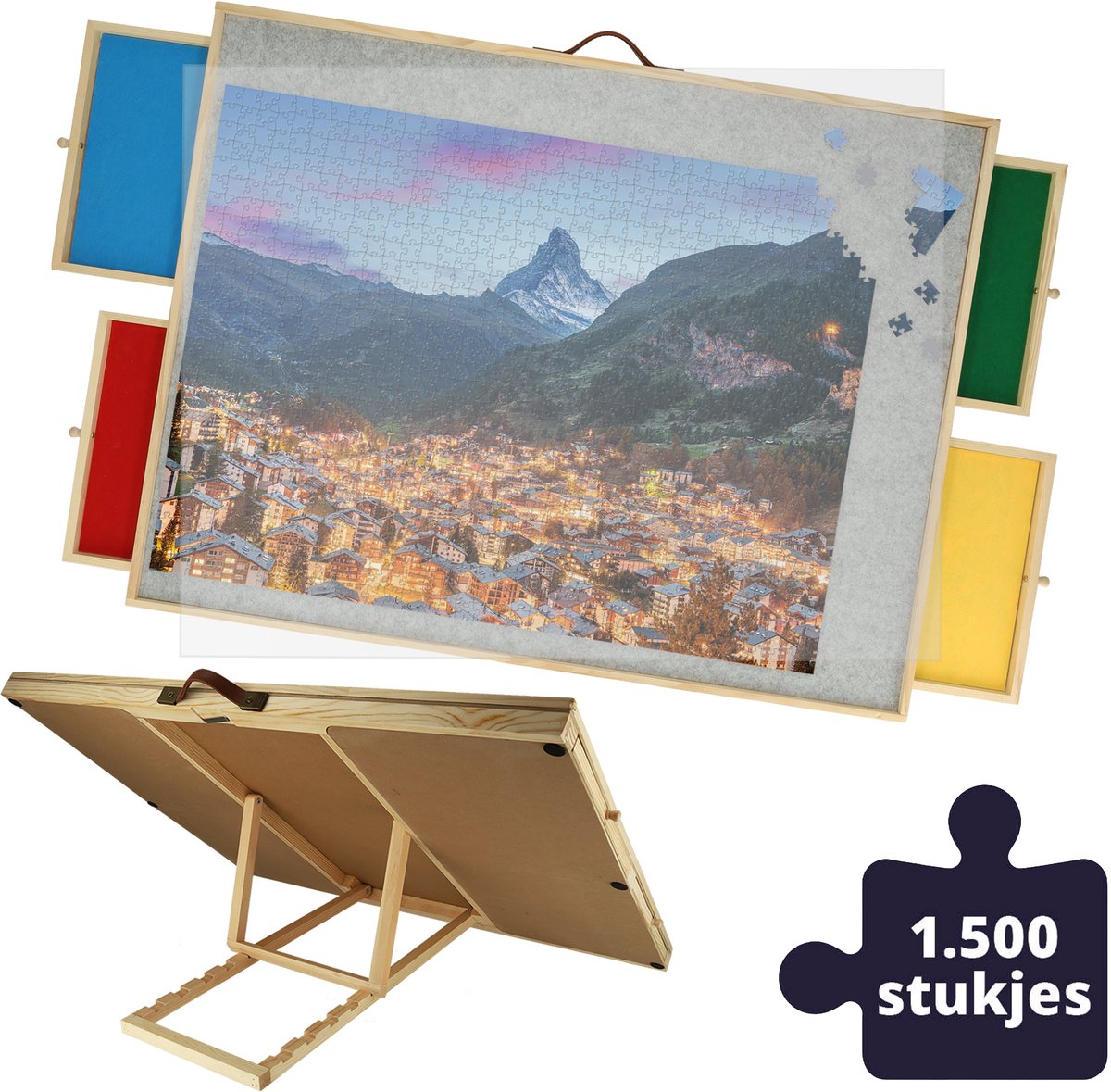 Puzzelplaat - 1500 Stukjes - Puzzelbord met 6 Lades - BREND Puzzelplaat - 1500 Stukjes - Puzzelbord met 6 Lades - BREND