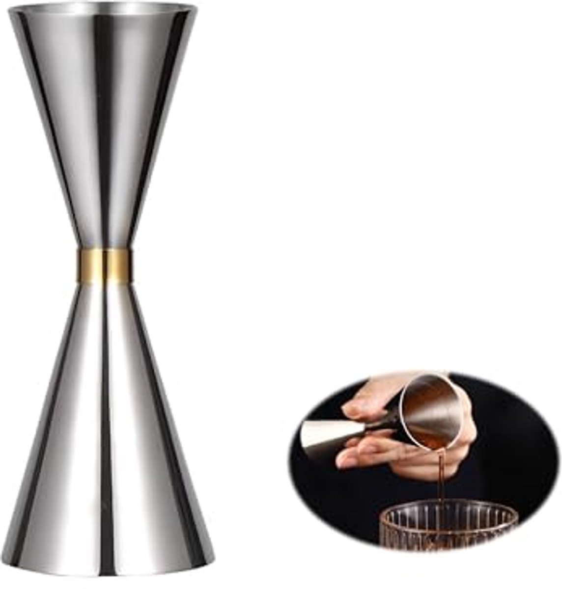Cocktail Jigger 30ml/60ml - Roestvrij Stalen Tweezijdige Maatbeker