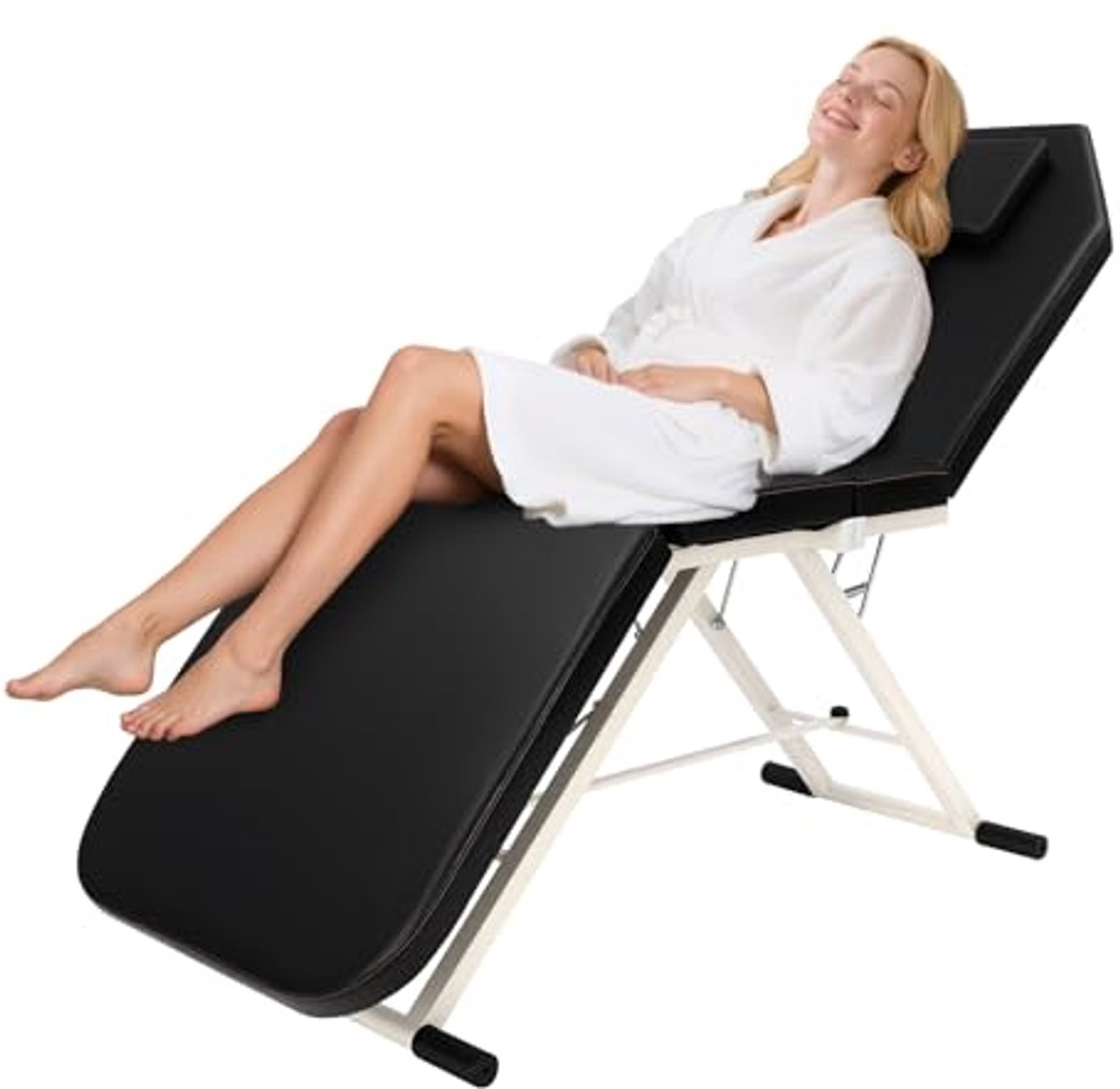 Opvouwbare massagebank met 3 zones – Cosmetische ligstoel voor salon en thuisgebruik