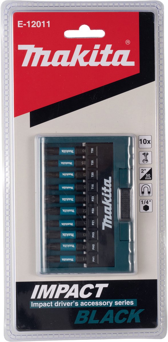 Makita E-12011 10-delige Impact Black Bit Set van Makita — cadeau in Tuin & Klussen - foto 2