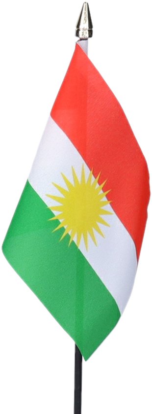 Drapeau de table Kurdistan 10 x 15 cm avec standard