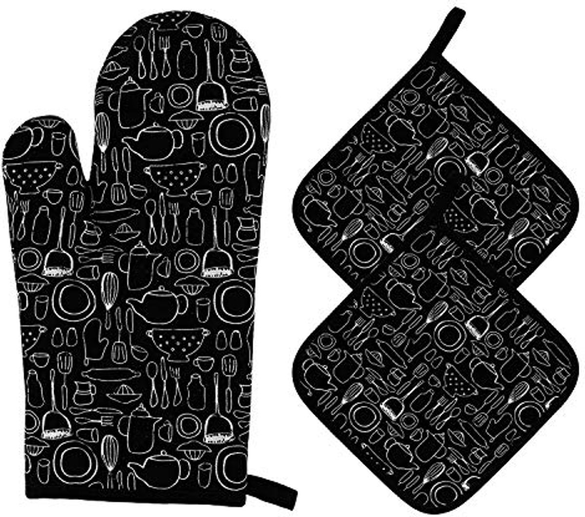 Hittebestendige Ovenhandschoenen en Placemat Set voor Koken en Bakken