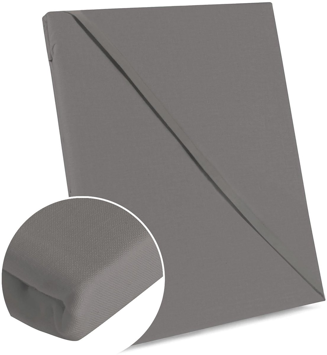 Grijs Katoenen Hoeslaken 160x220 cm - 100% Katoen, Zonder Elastiek