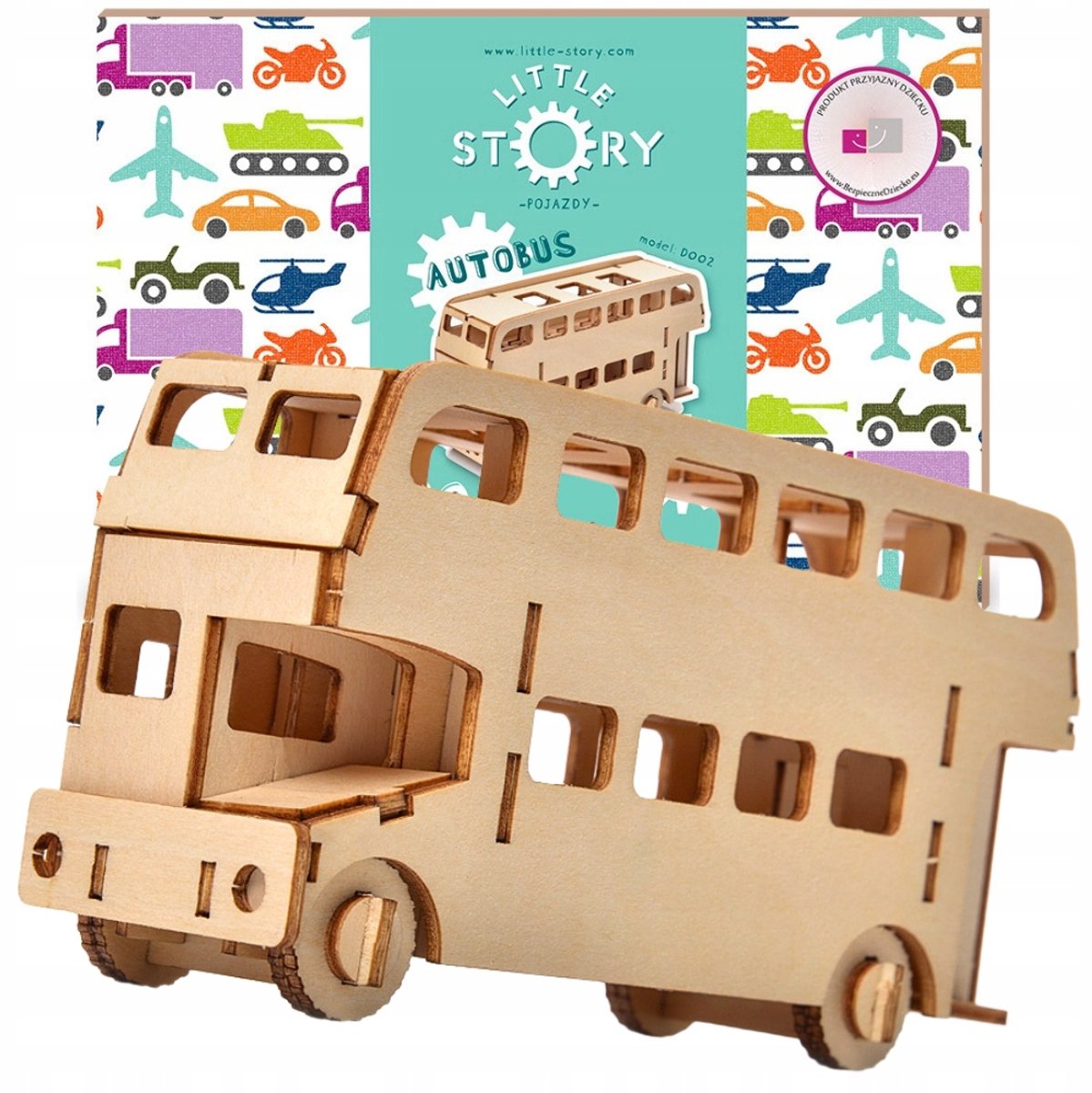 Little Story Houten 3D Puzzel - Bus, 30 Delen