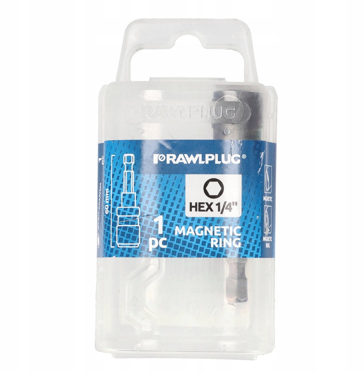 Adapter voor Bits met 2 Magneten 1/4" 60mm