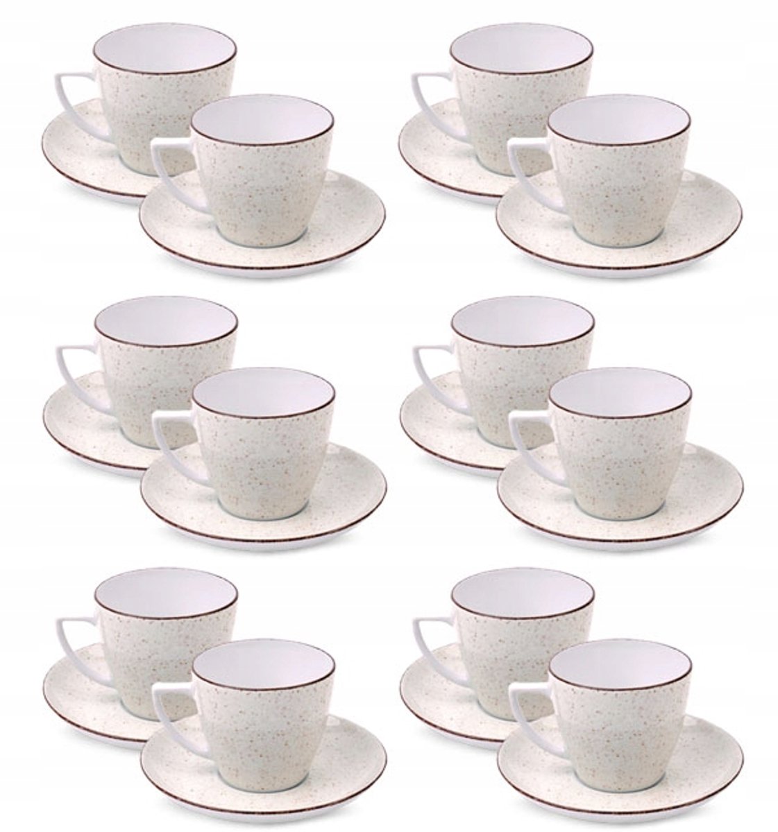 LUBIANA BOSS 6630U 12x Porseleinen Kopjes 350ml met Schotels, beige