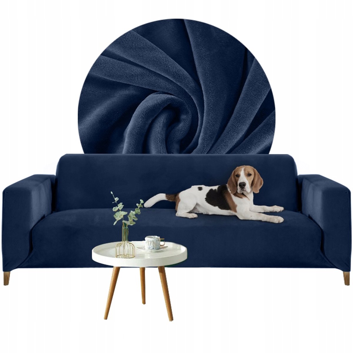 Velvet Bankschermhoes 4-persoons 235-300cm Navy Blauw