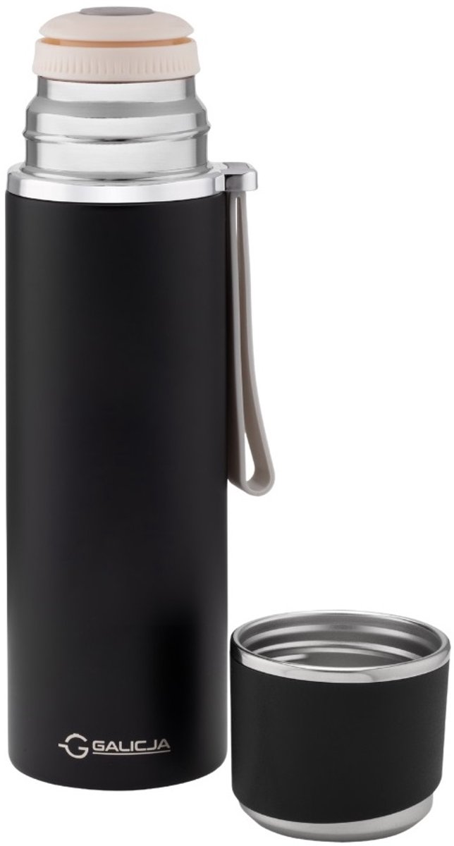 Astrid RVS Thermos 460ml Zwart - Dubbelwandig & Lekvrij