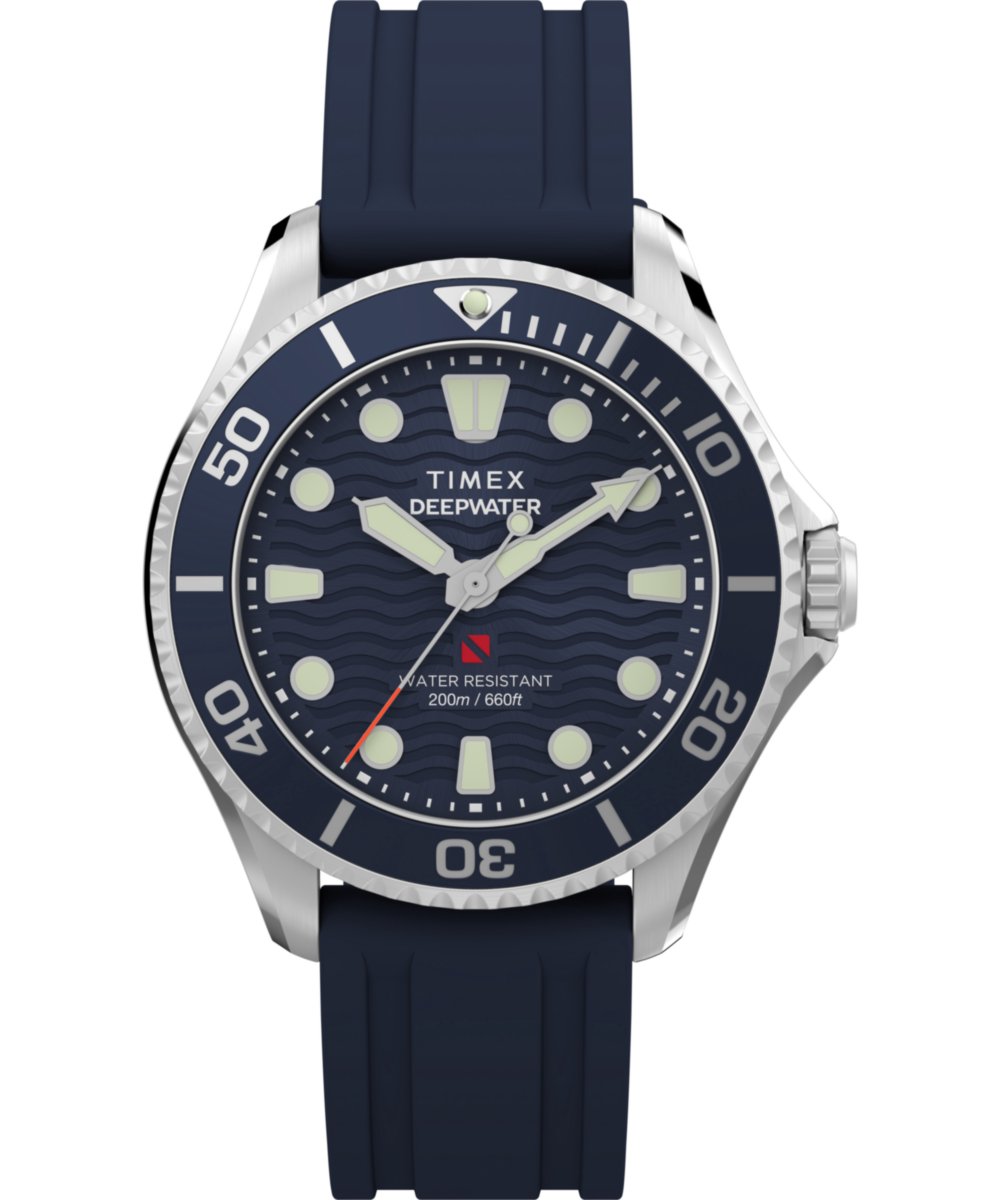 Timex Deep Water Meridian TW2Y40300 Horloge - Kunststof - Blauw - Ø 38 mm