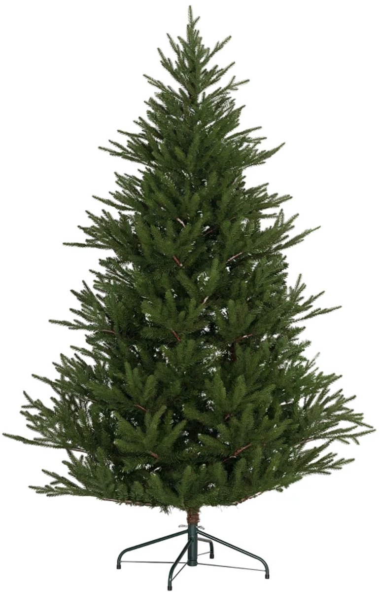 Kunstkerstboom 183 cm - Kerstboom met 2380 Tips - Realistisch Uiterlijk - Snelle Montage - Levensecht - Metalen Standaard - Vlamvertragend - Kerstversiering - Kerstmis - Ø110x183 cm