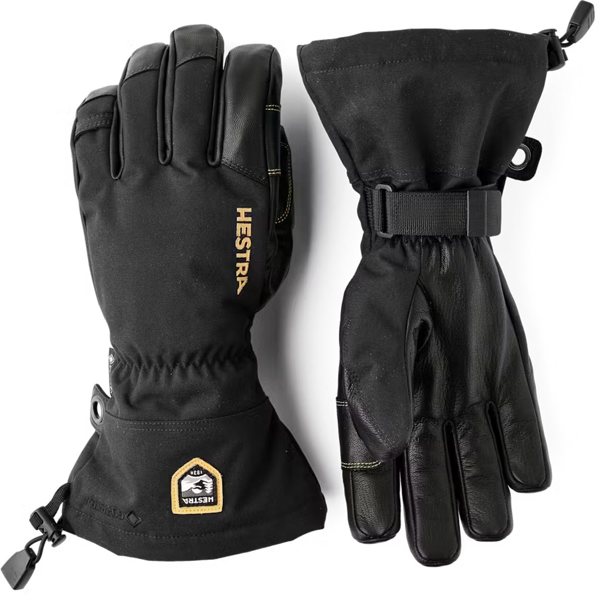 HESTRA army leather gore tex 5 finger Ski handschoenen heren 100100_black_black